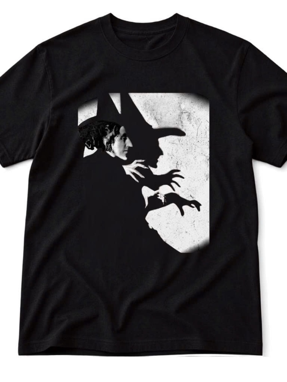 Gildan Black Graphic Witch Halloween Shadow Shirt